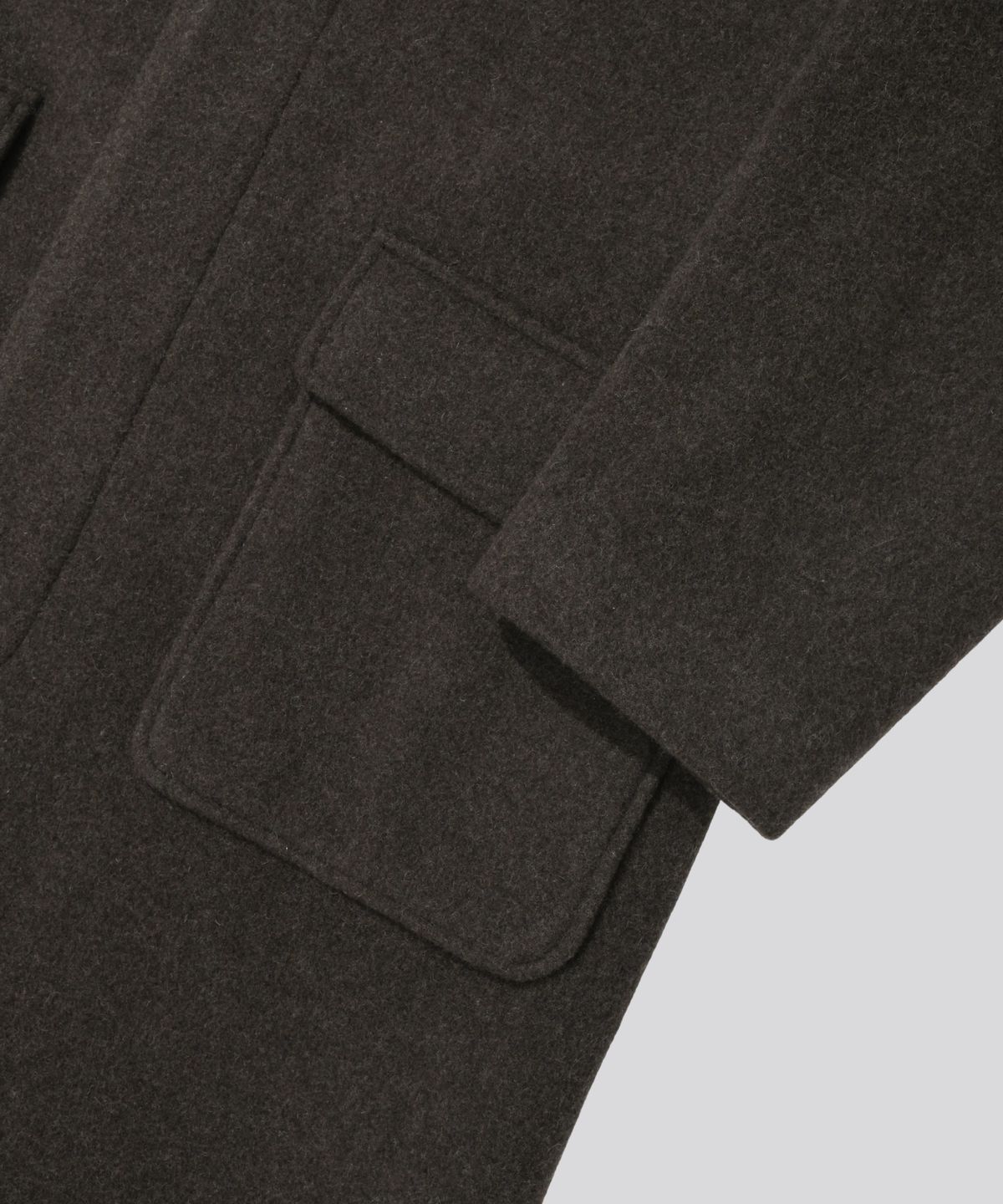 키뮤어(KIIMUIR) [Drape Wool] 캐시미어블렌드 세미오버핏 발마칸 코트_브라운