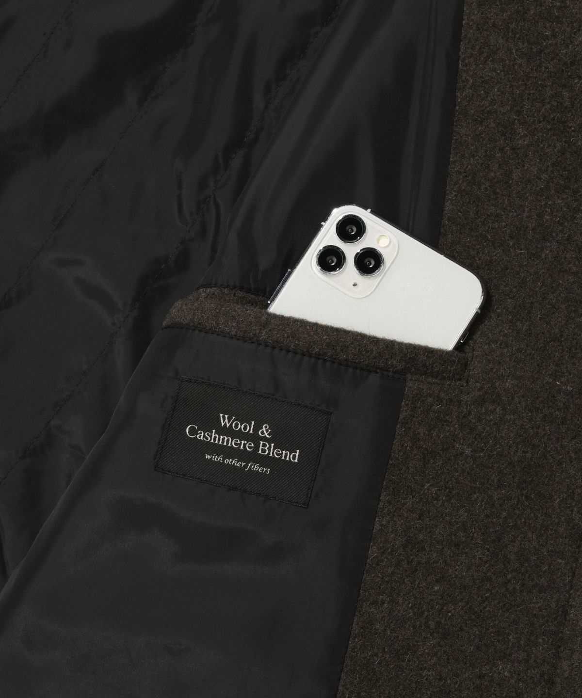 키뮤어(KIIMUIR) [Drape Wool] 캐시미어블렌드 세미오버핏 발마칸 코트_브라운