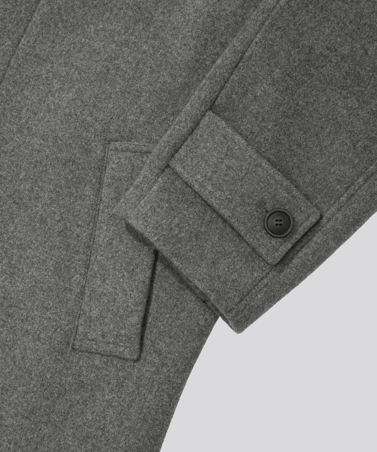 키뮤어(KIIMUIR) [Drape Wool] 캐시미어블렌드 세미오버핏 발마칸 로브코트_그레이