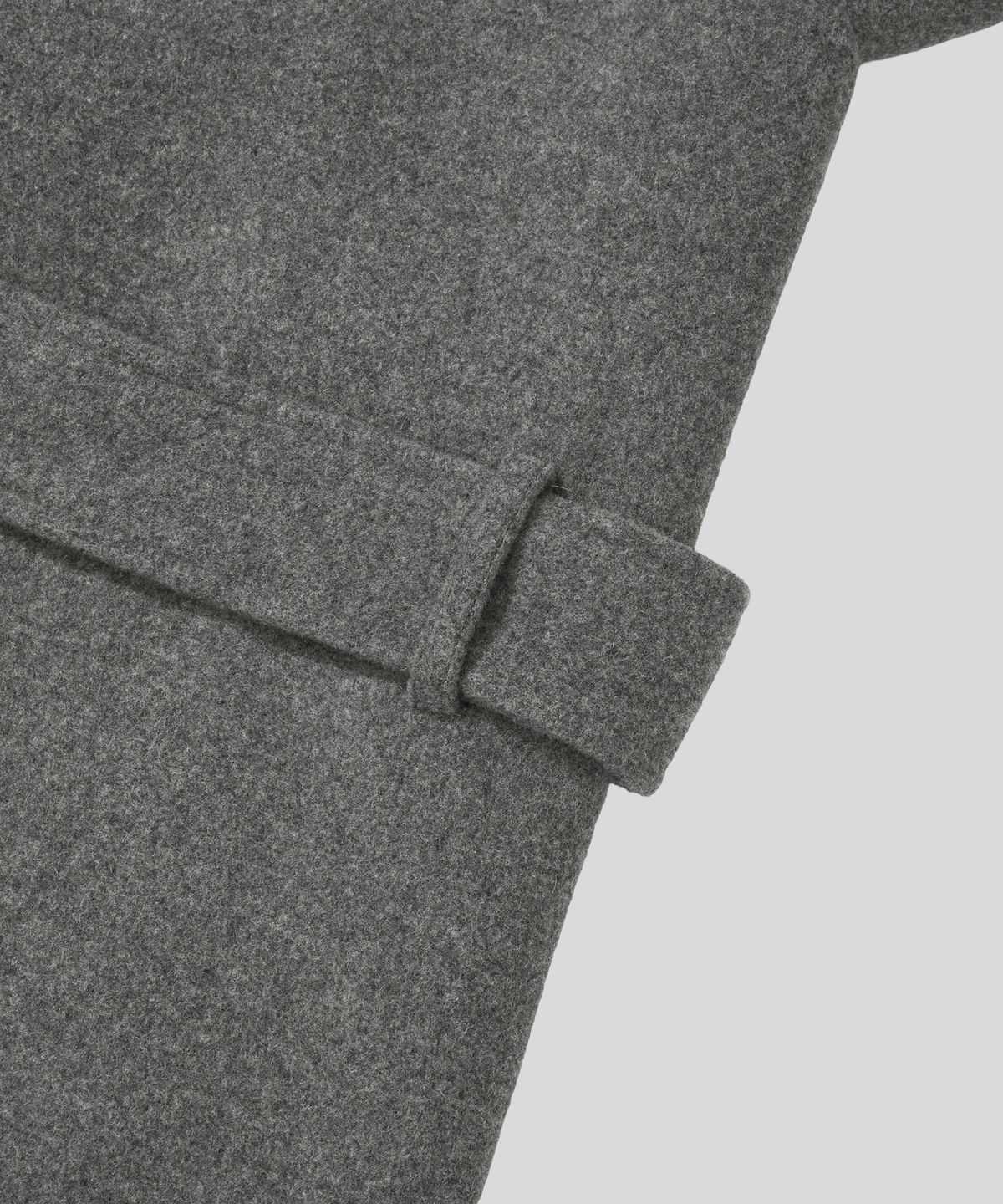 키뮤어(KIIMUIR) [Drape Wool] 캐시미어블렌드 세미오버핏 발마칸 로브코트_그레이