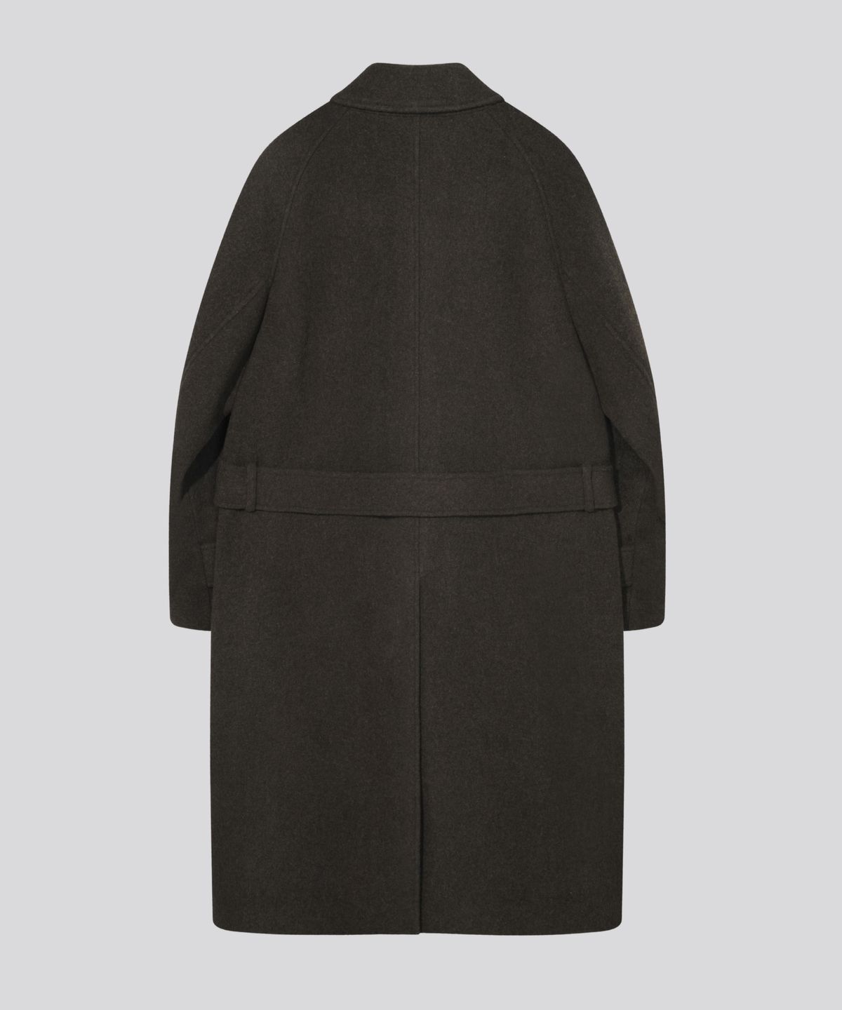 키뮤어(KIIMUIR) [Drape Wool] 캐시미어블렌드 세미오버핏 발마칸 로브코트_브라운