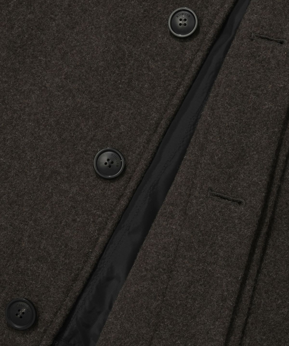 키뮤어(KIIMUIR) [Drape Wool] 캐시미어블렌드 세미오버핏 발마칸 로브코트_브라운