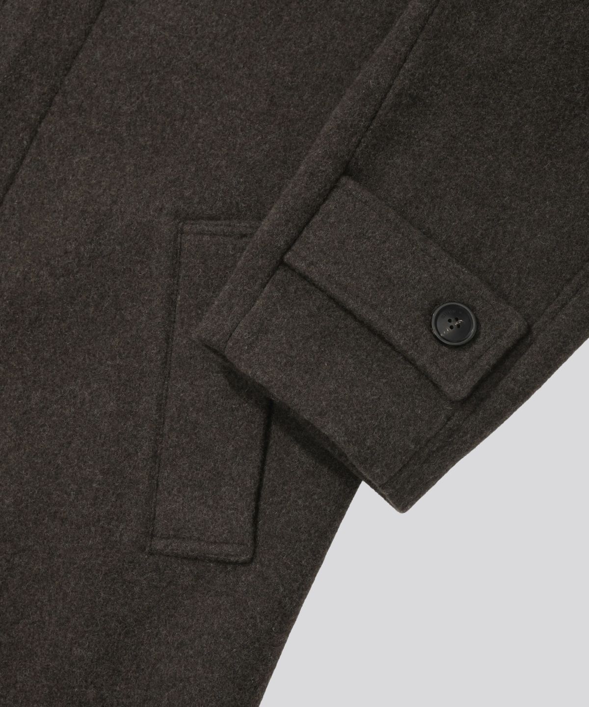 키뮤어(KIIMUIR) [Drape Wool] 캐시미어블렌드 세미오버핏 발마칸 로브코트_브라운