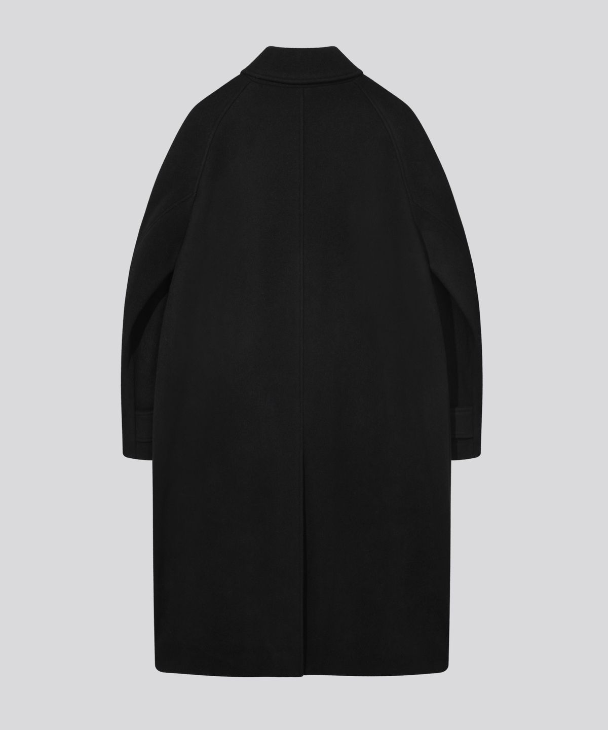 키뮤어(KIIMUIR) [Drape Wool] 캐시미어블렌드 세미오버핏 포켓 발마칸 코트_블랙