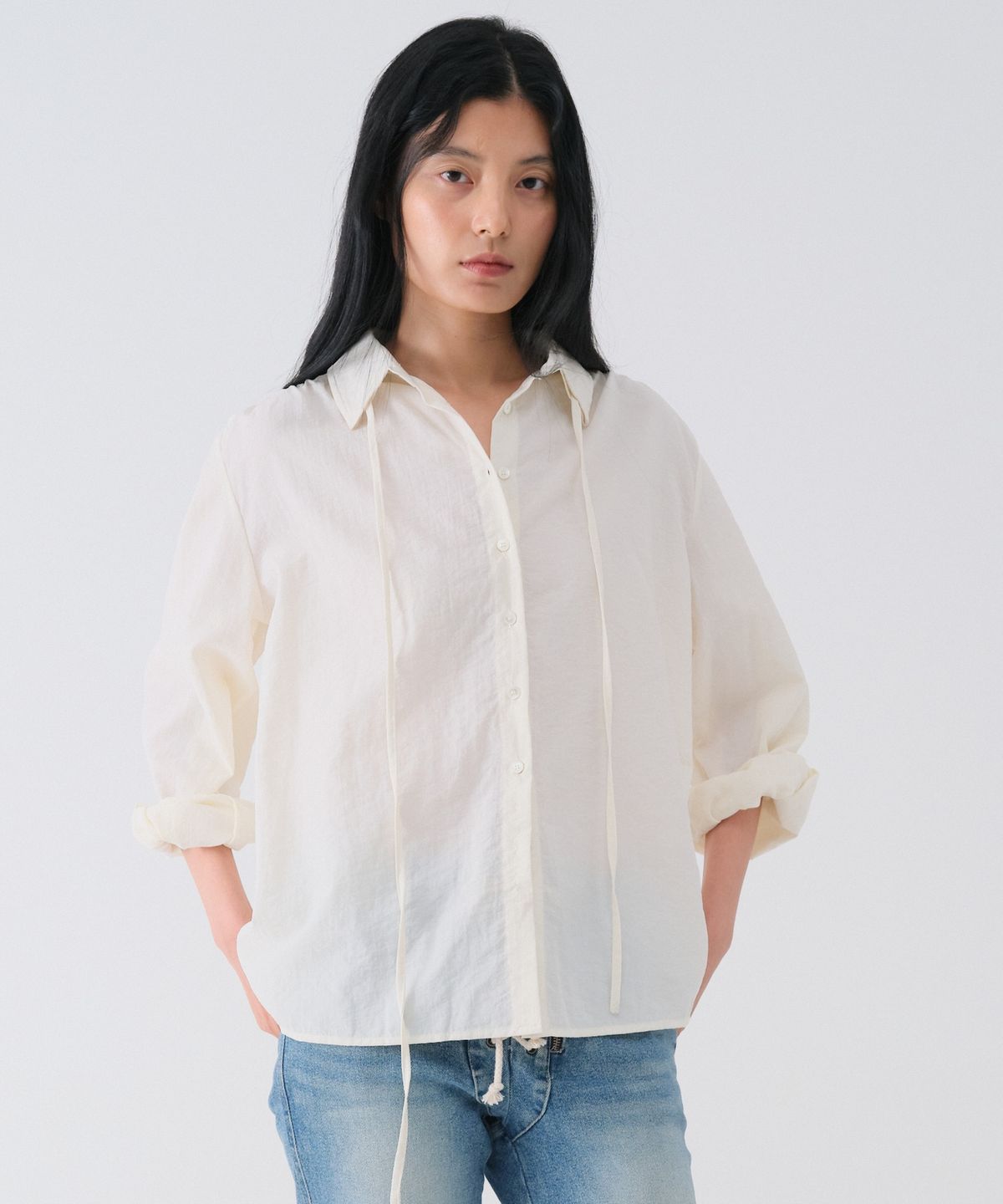 센토르(CENTAUR.KR) SHIRRING STRING BLOUSE_CREAM