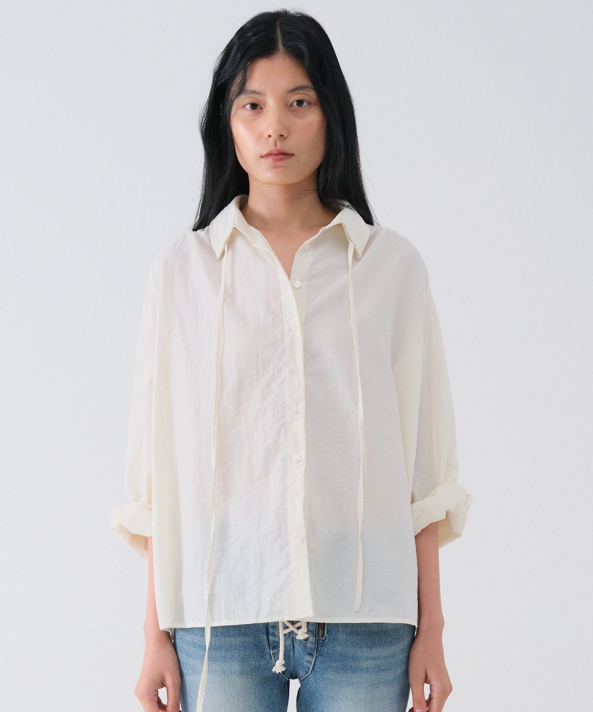 센토르(CENTAUR.KR) SHIRRING STRING BLOUSE_CREAM