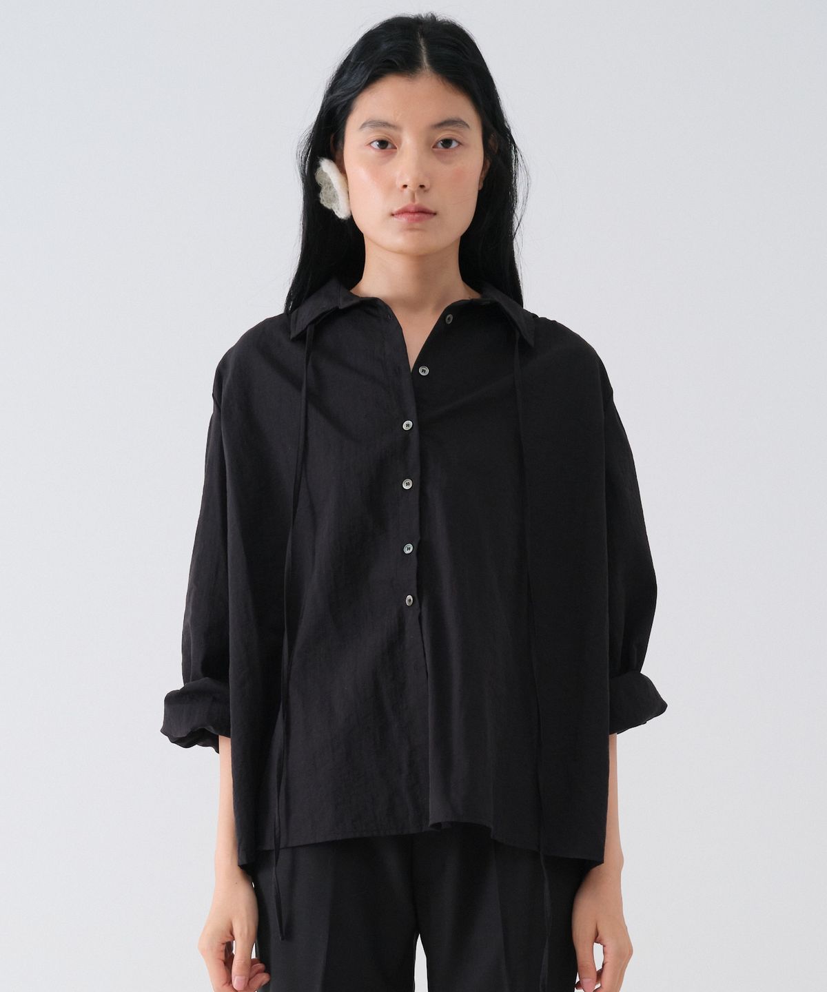 센토르(CENTAUR.KR) SHIRRING STRING BLOUSE_BLACK