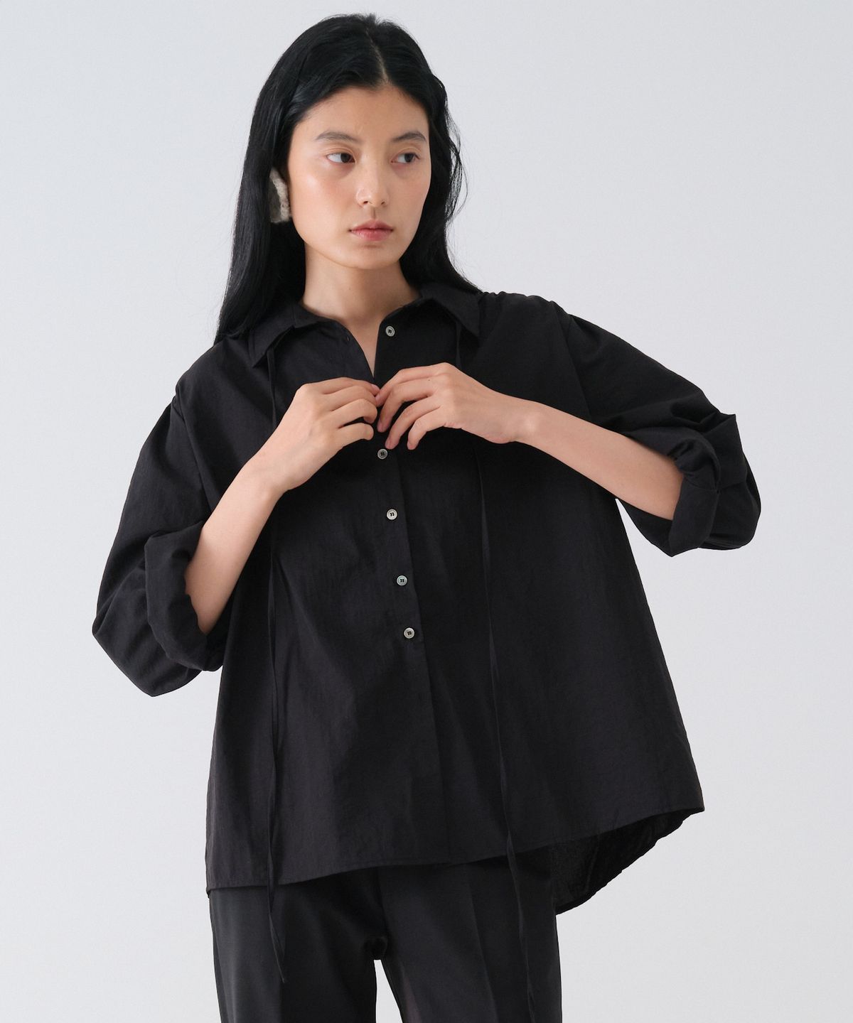 센토르(CENTAUR.KR) SHIRRING STRING BLOUSE_BLACK