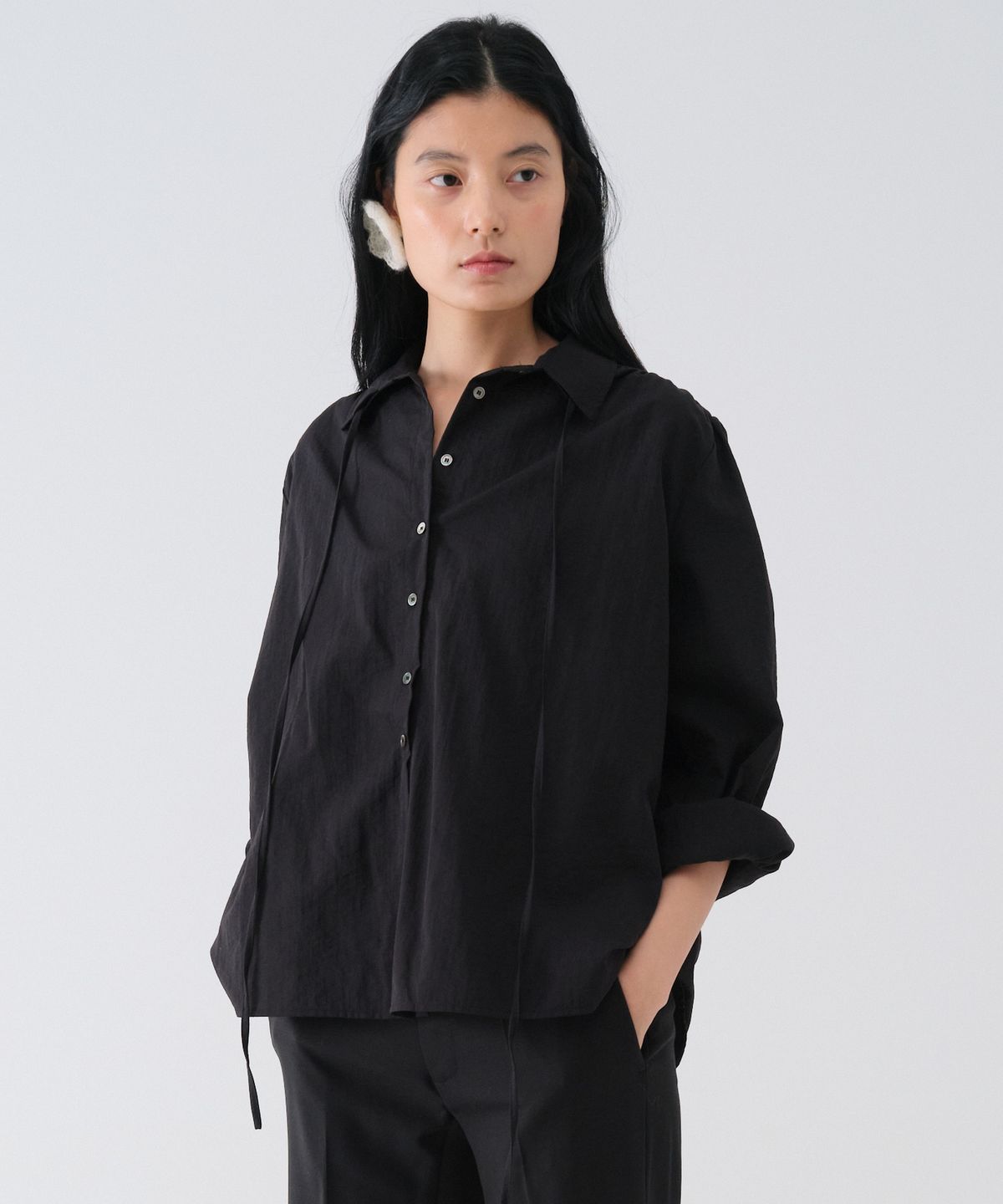 센토르(CENTAUR.KR) SHIRRING STRING BLOUSE_BLACK