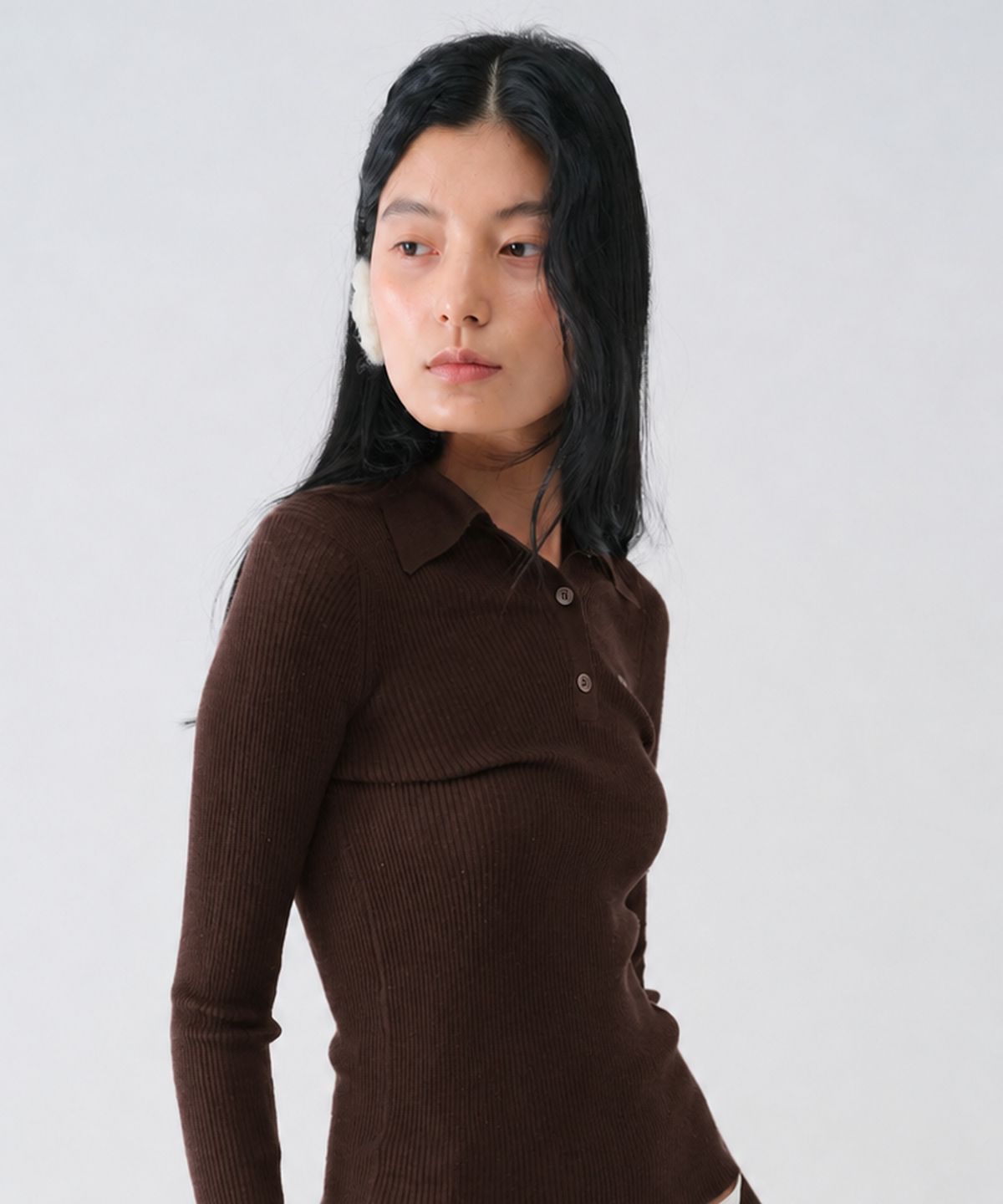 센토르(CENTAUR.KR) TENCEL WOOL ESSENTIAL SLIM KNIT_BROWN