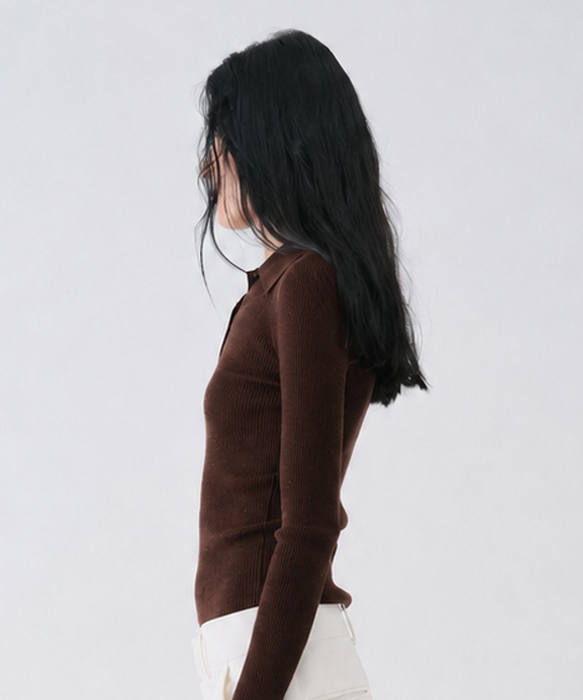 센토르(CENTAUR.KR) TENCEL WOOL ESSENTIAL SLIM KNIT_BROWN