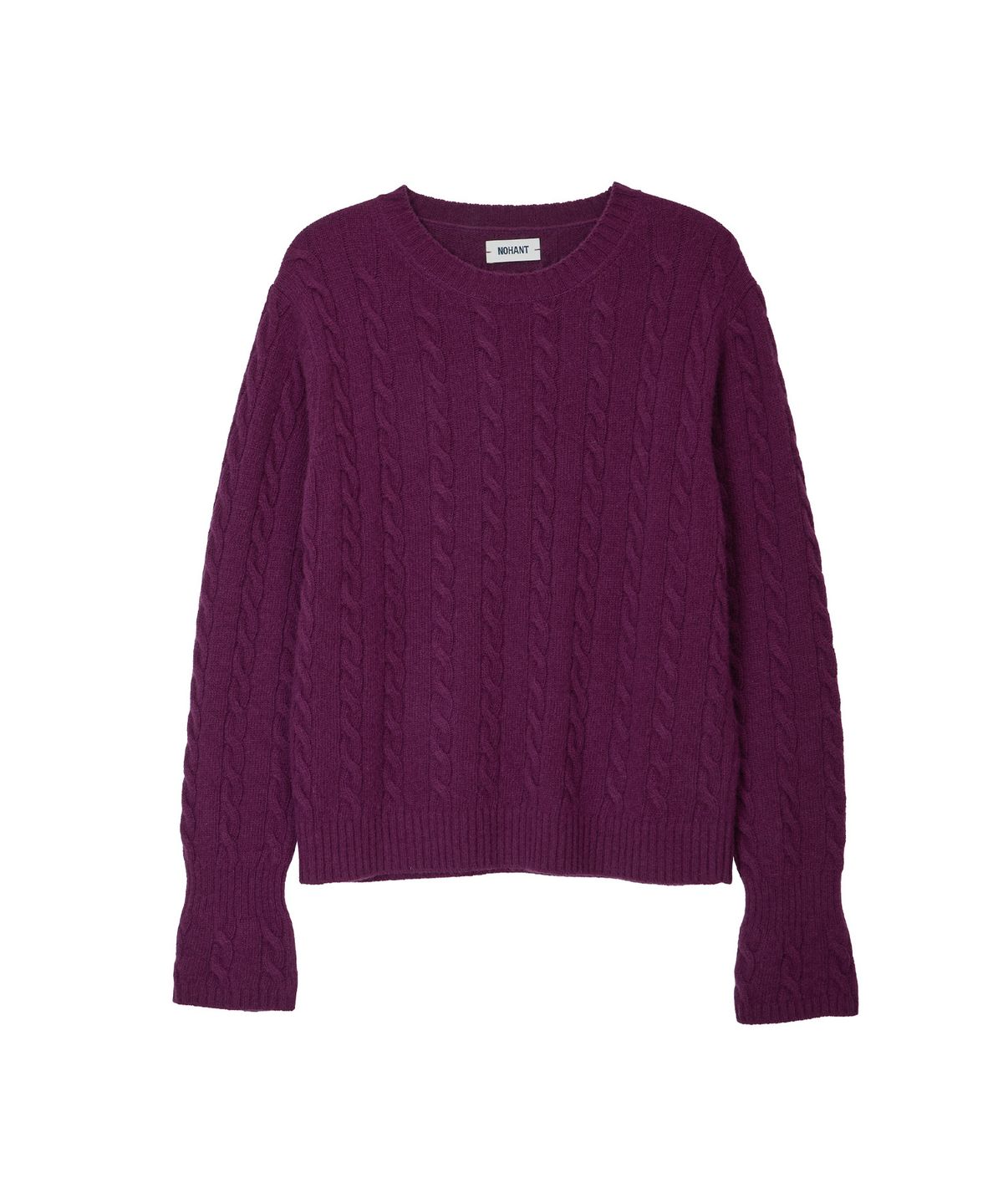 노앙(NOHANT) CORSET CUFF CABLE KNIT PURPLE