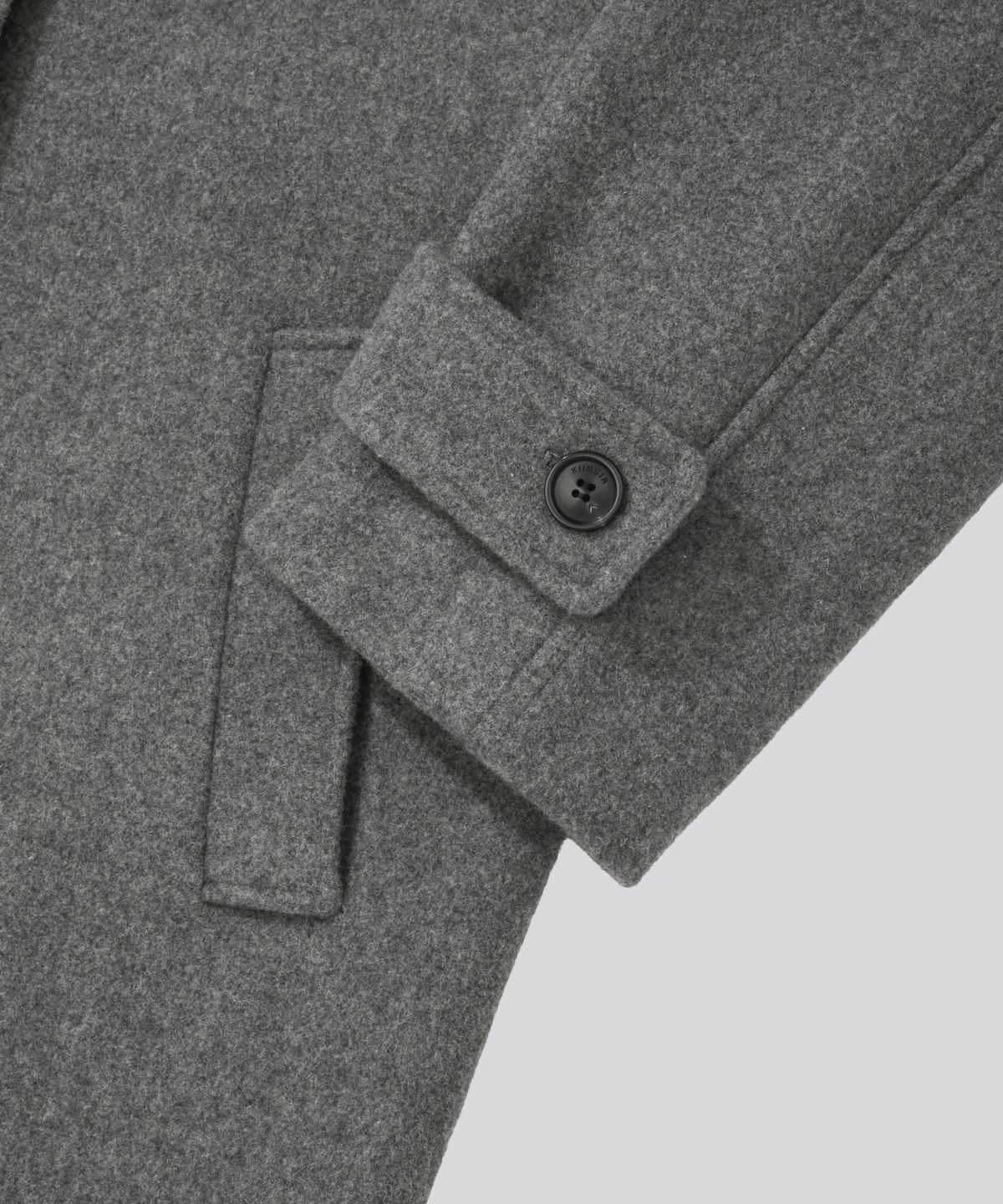 키뮤어(KIIMUIR) [Drape Wool] (우먼) 캐시미어블렌드 세미오버핏 발마칸 로브코트_그레이