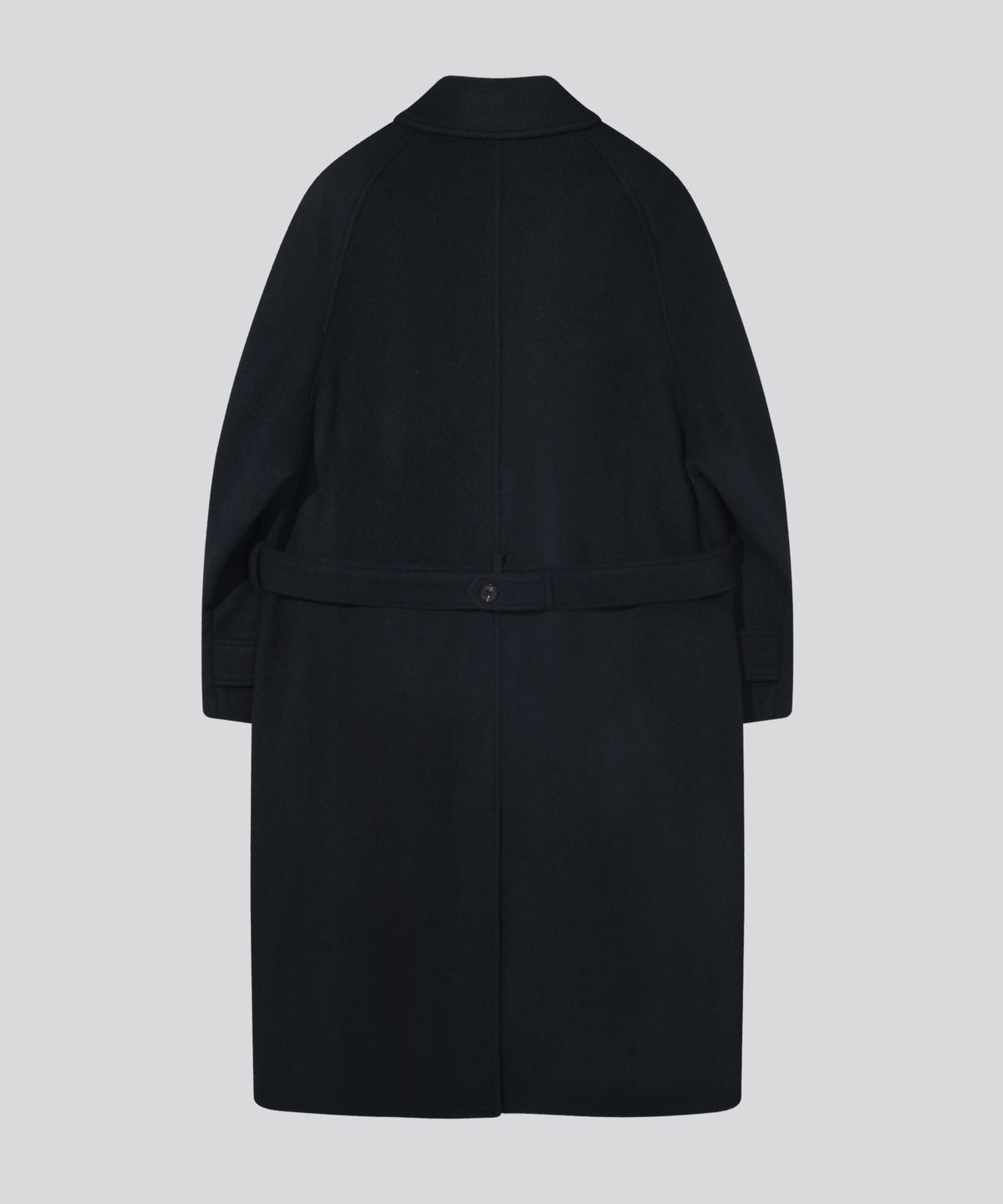 키뮤어(KIIMUIR) [Drape Wool] (우먼) 캐시미어블렌드 세미오버핏 발마칸 로브코트_네이비
