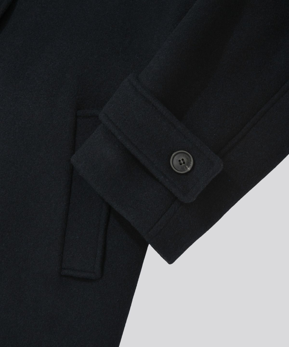 키뮤어(KIIMUIR) [Drape Wool] (우먼) 캐시미어블렌드 세미오버핏 발마칸 로브코트_네이비