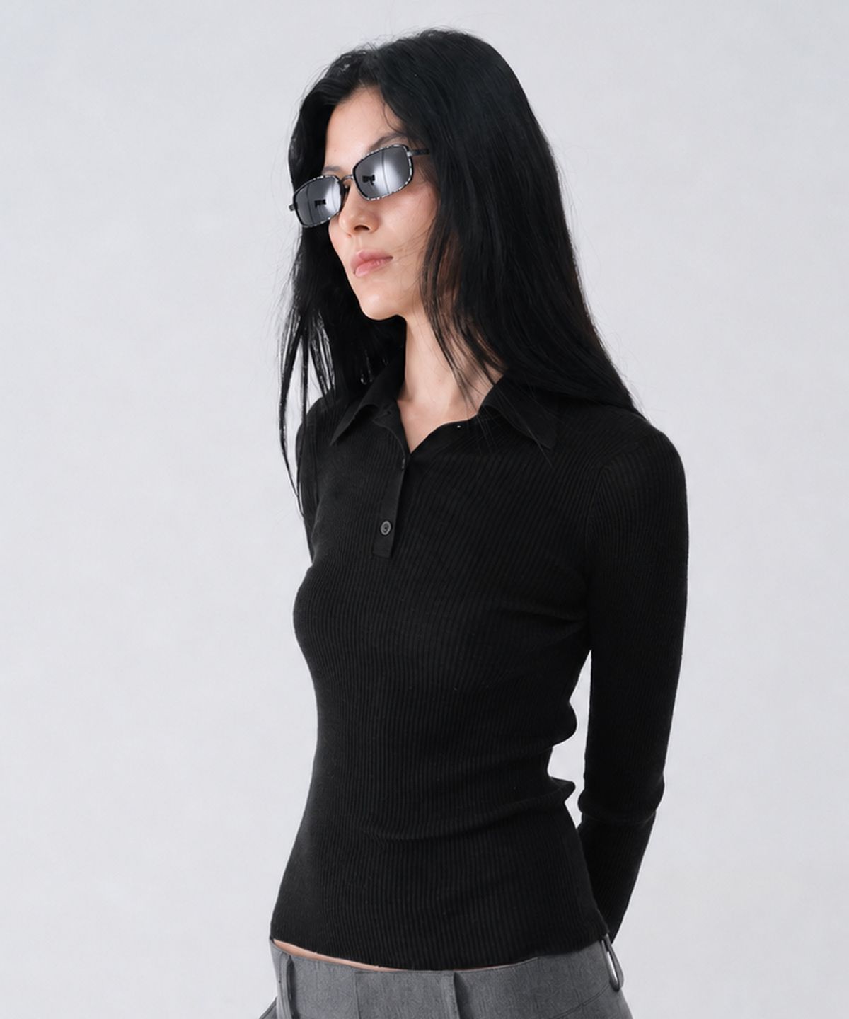 센토르(CENTAUR.KR) TENCEL WOOL ESSENTIAL SLIM KNIT_BLACK