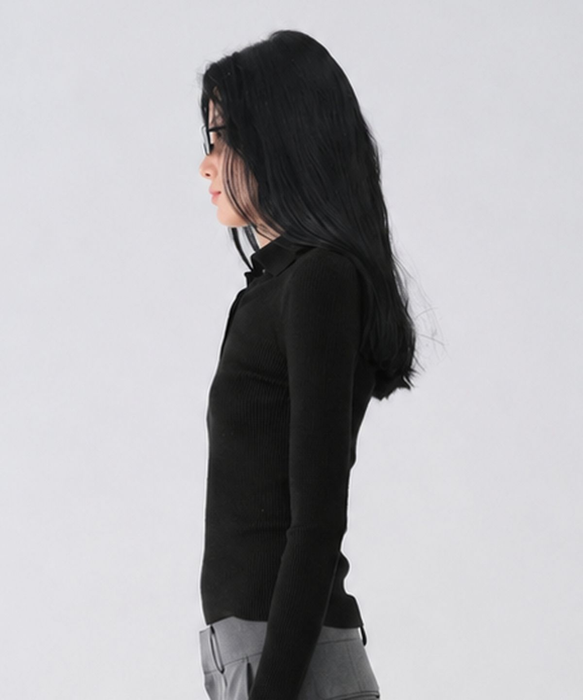 센토르(CENTAUR.KR) TENCEL WOOL ESSENTIAL SLIM KNIT_BLACK