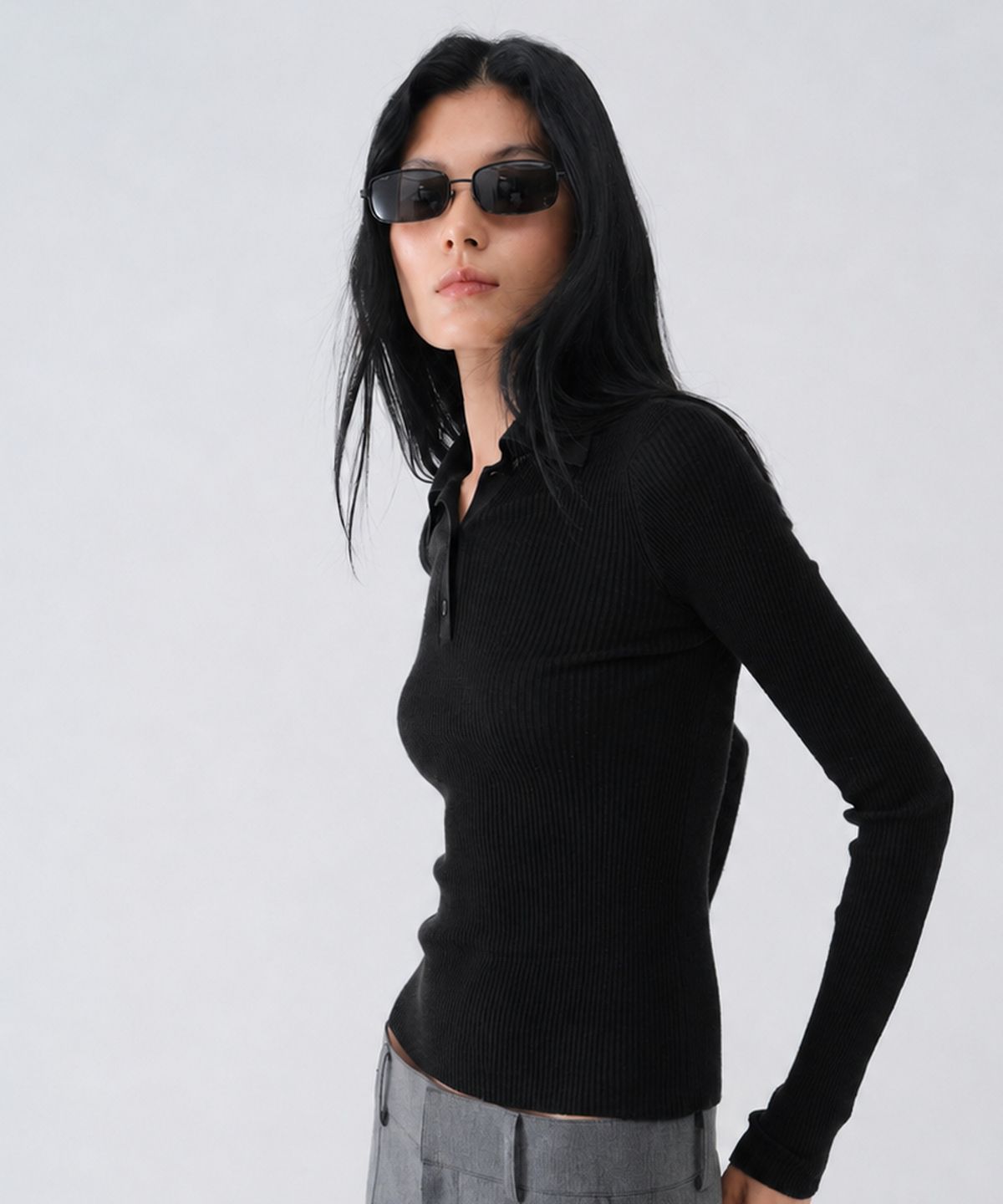 센토르(CENTAUR.KR) TENCEL WOOL ESSENTIAL SLIM KNIT_BLACK