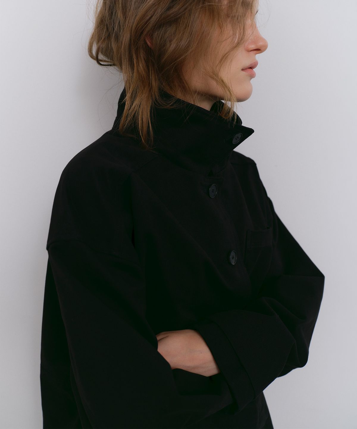 카셀(CACELE) RELAXED POCKET COTTON JACKET, BLACK