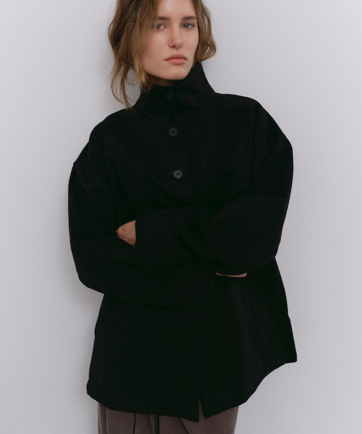 카셀(CACELE) RELAXED POCKET COTTON JACKET, BLACK