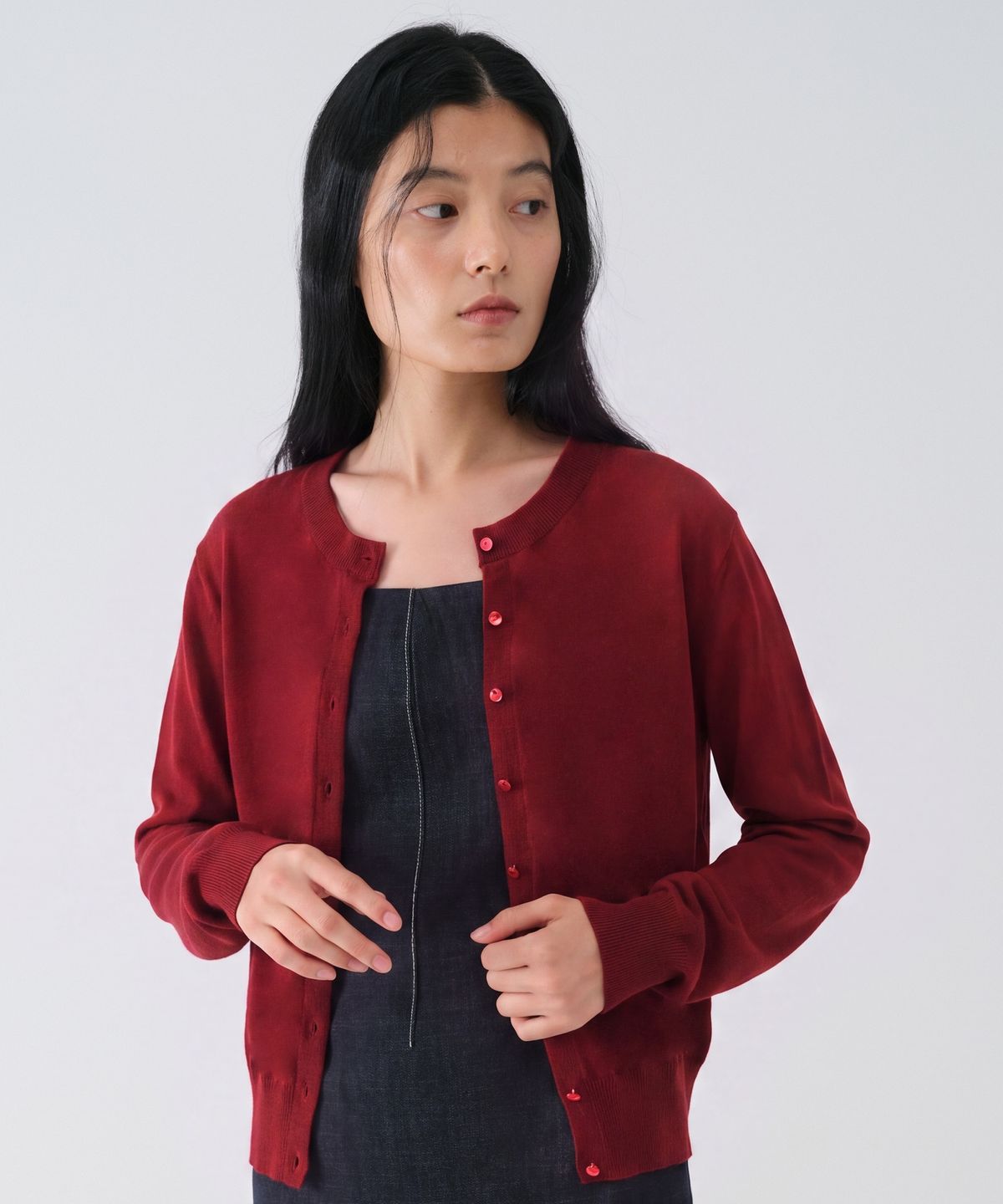센토르(CENTAUR.KR) SOFT WOOL TENCEL ROUND CARDIGAN_RED