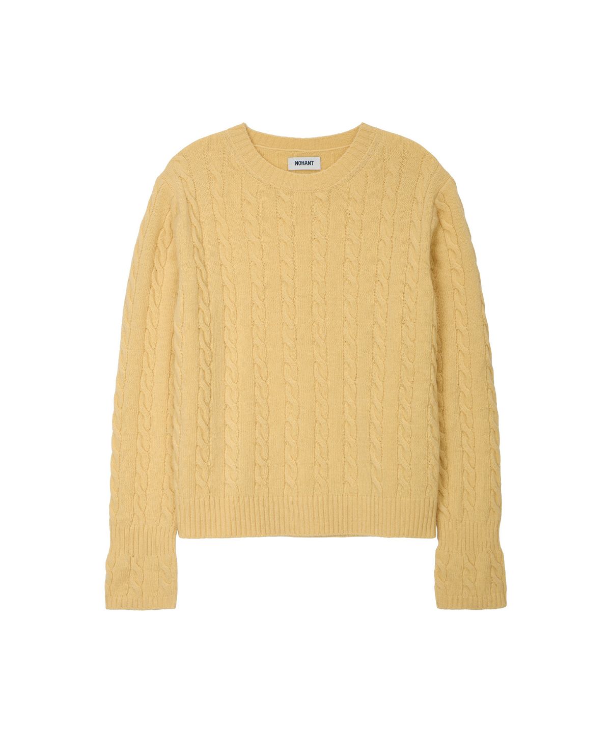 노앙(NOHANT) CORSET CUFF CABLE KNIT YELLOW