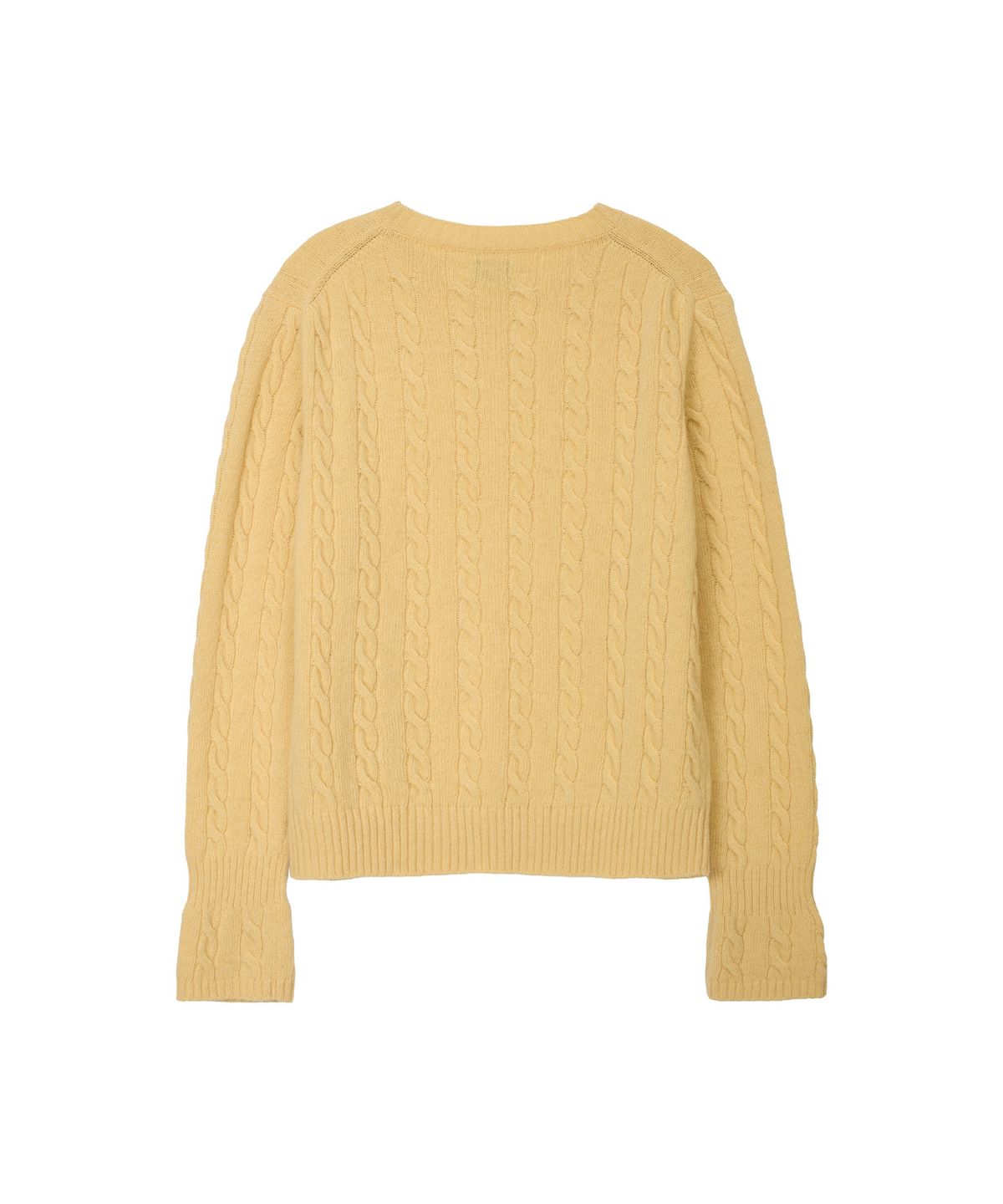 노앙(NOHANT) CORSET CUFF CABLE KNIT YELLOW