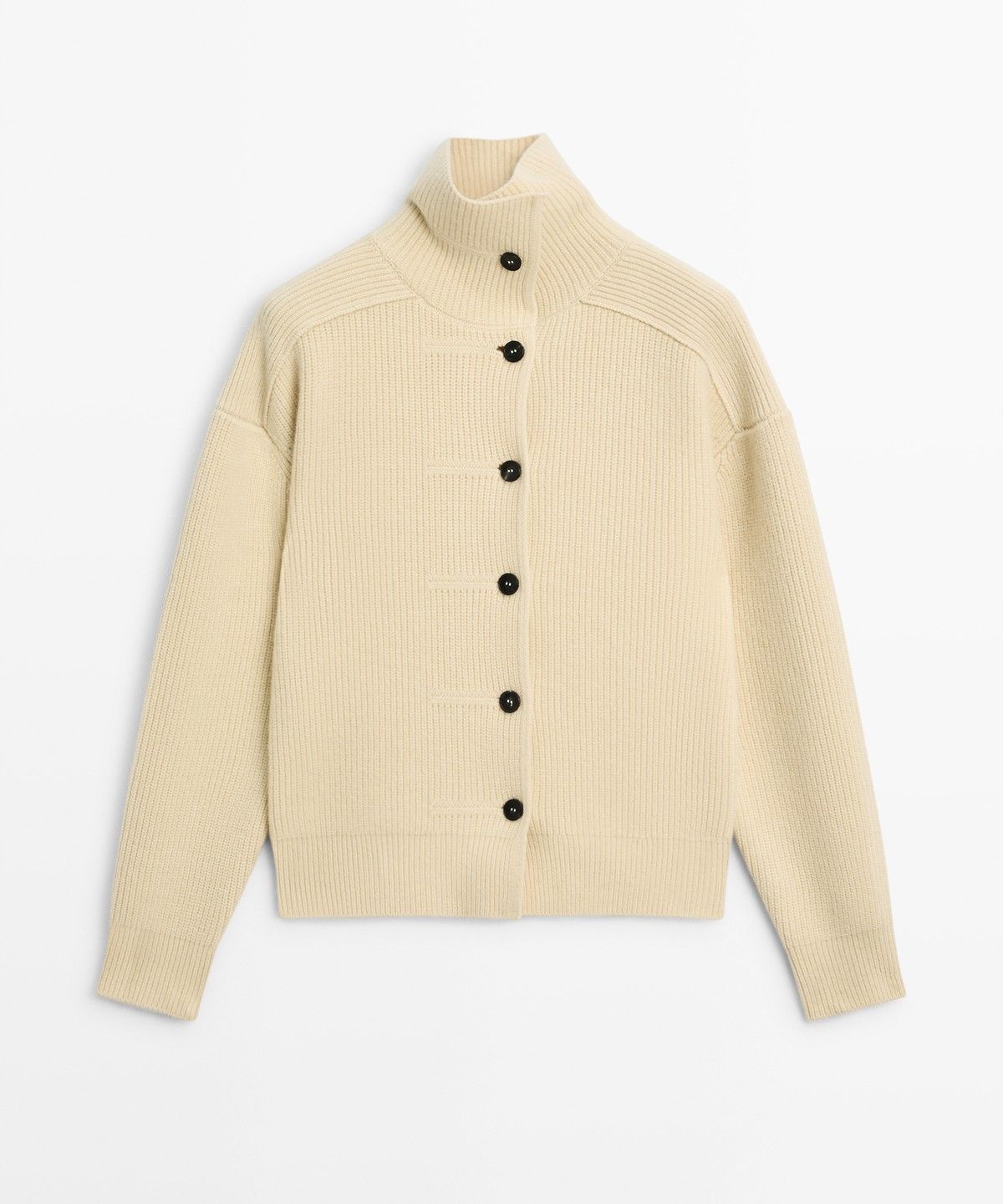 마시모두띠(MASSIMO DUTTI) 버튼 디테일 100% 울 니트 가디건