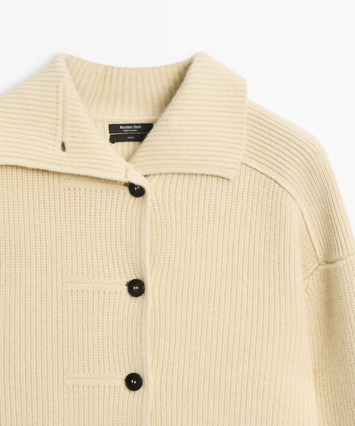 마시모두띠(MASSIMO DUTTI) 버튼 디테일 100% 울 니트 가디건
