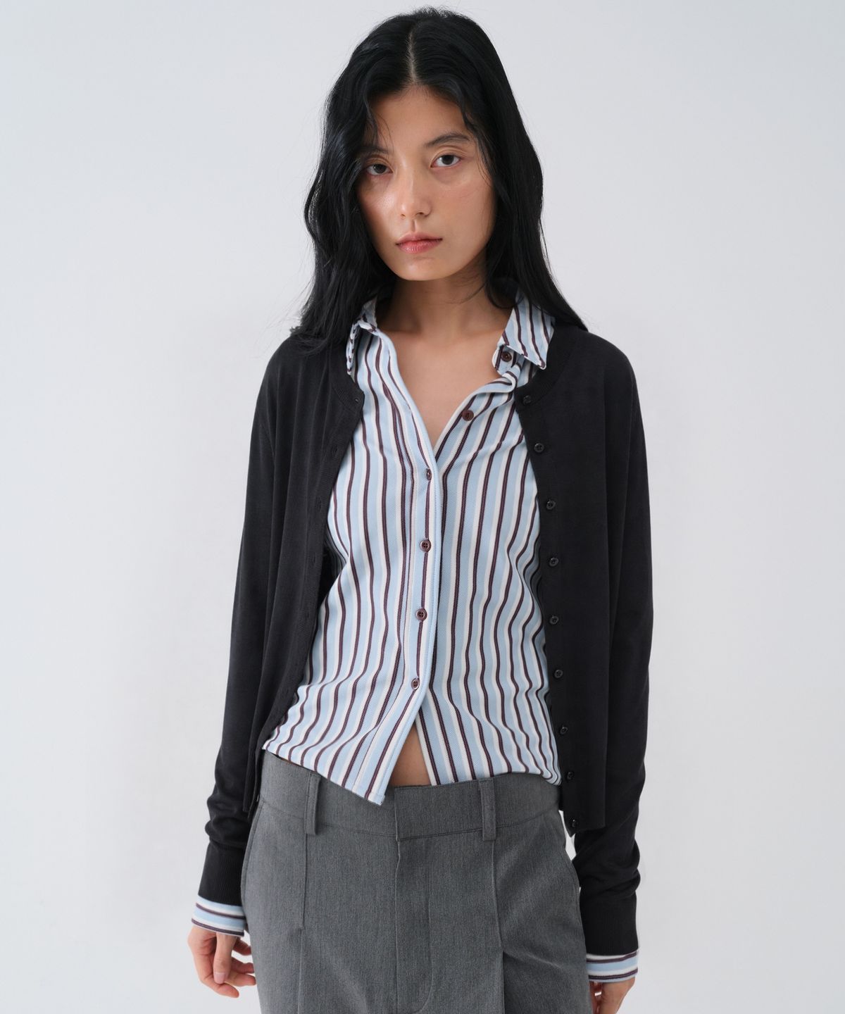 센토르(CENTAUR.KR) SOFT WOOL TENCEL ROUND CARDIGAN_BLACK