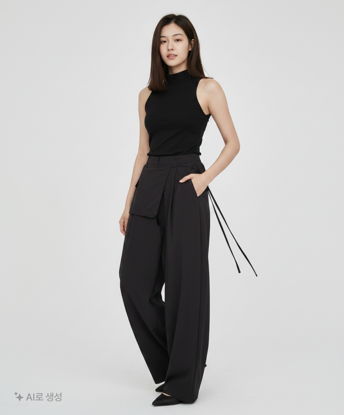 미쏘(MIXXO) 나일론 레이어드 팬츠_MIWTCG402B M