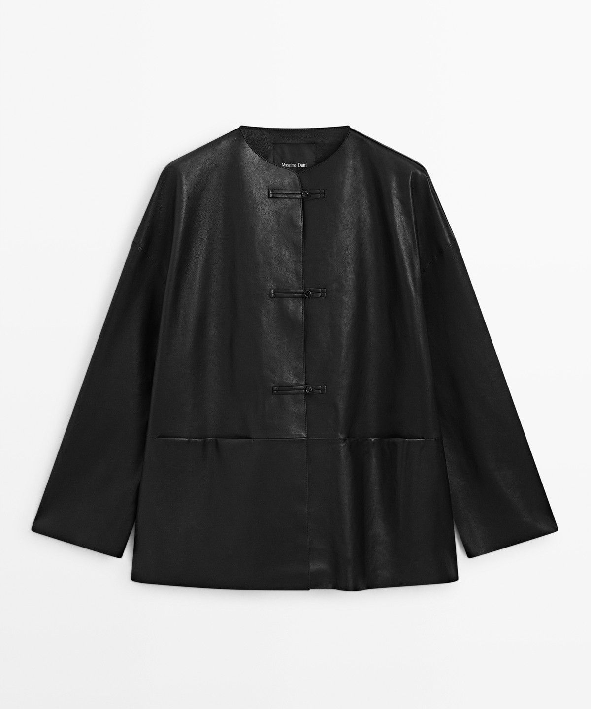 마시모두띠(MASSIMO DUTTI) 토글 디테일 가죽 재킷