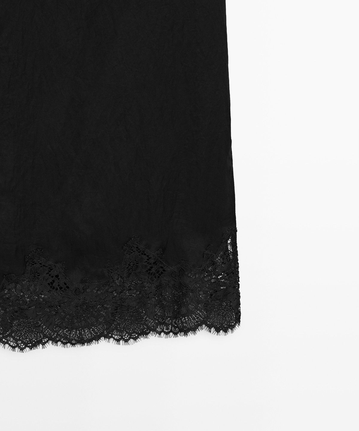 마시모두띠(MASSIMO DUTTI) 플루이드 미디 스커트에 레이스 디테일
