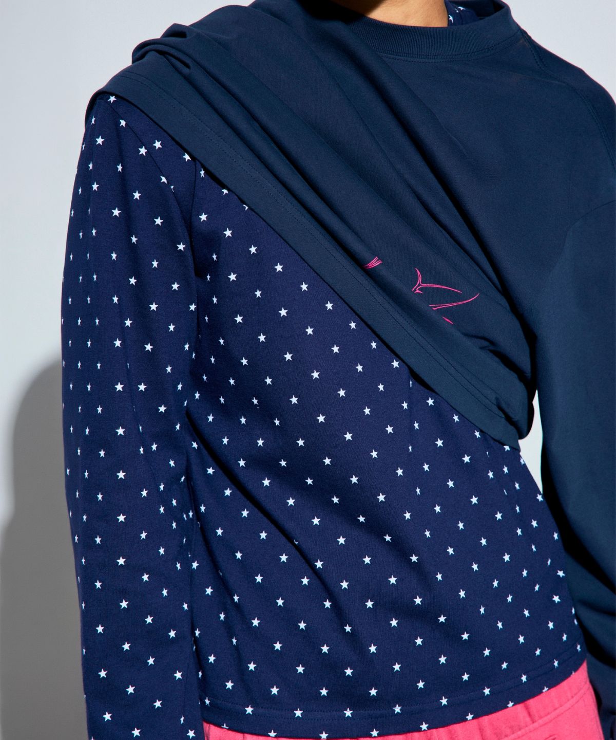 릿하우스사운드(LITHAUSOUND) Layerd Star Tee Navy