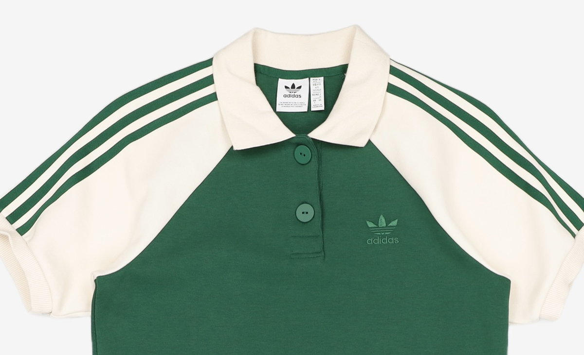 아디다스(ADIDAS) 폴로 셔츠 드레스 - 그린:화이트 / IC5225 S