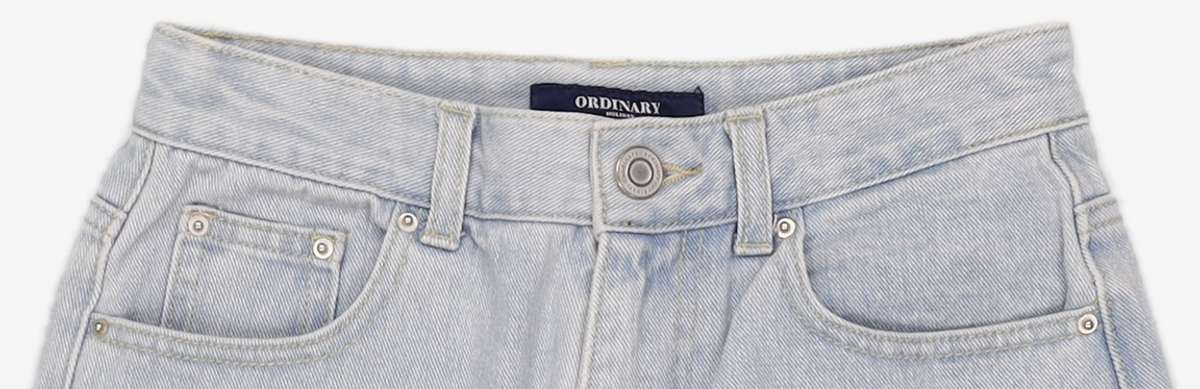 오디너리 홀리데이(ORDINARY HOLIDAY) 밑단컷팅 숏 데님팬츠 CUTTING HEM LINE DENIM PANTS S