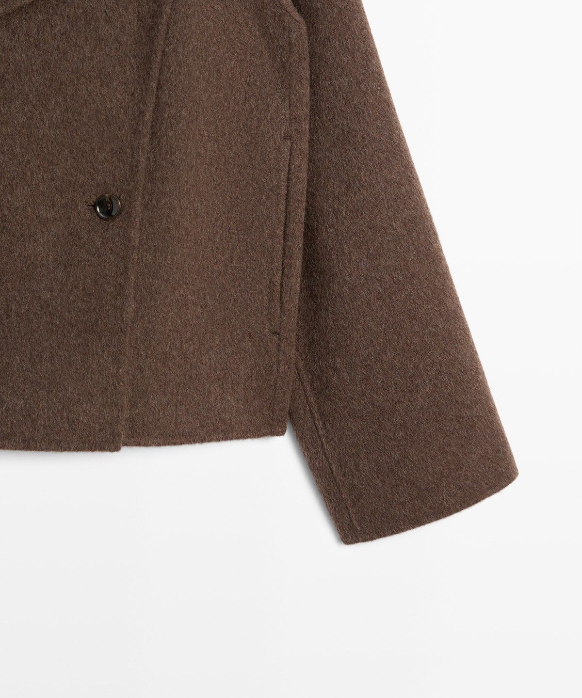 마시모두띠(MASSIMO DUTTI) 울 블렌드 사이드 클로저 쇼트 코트