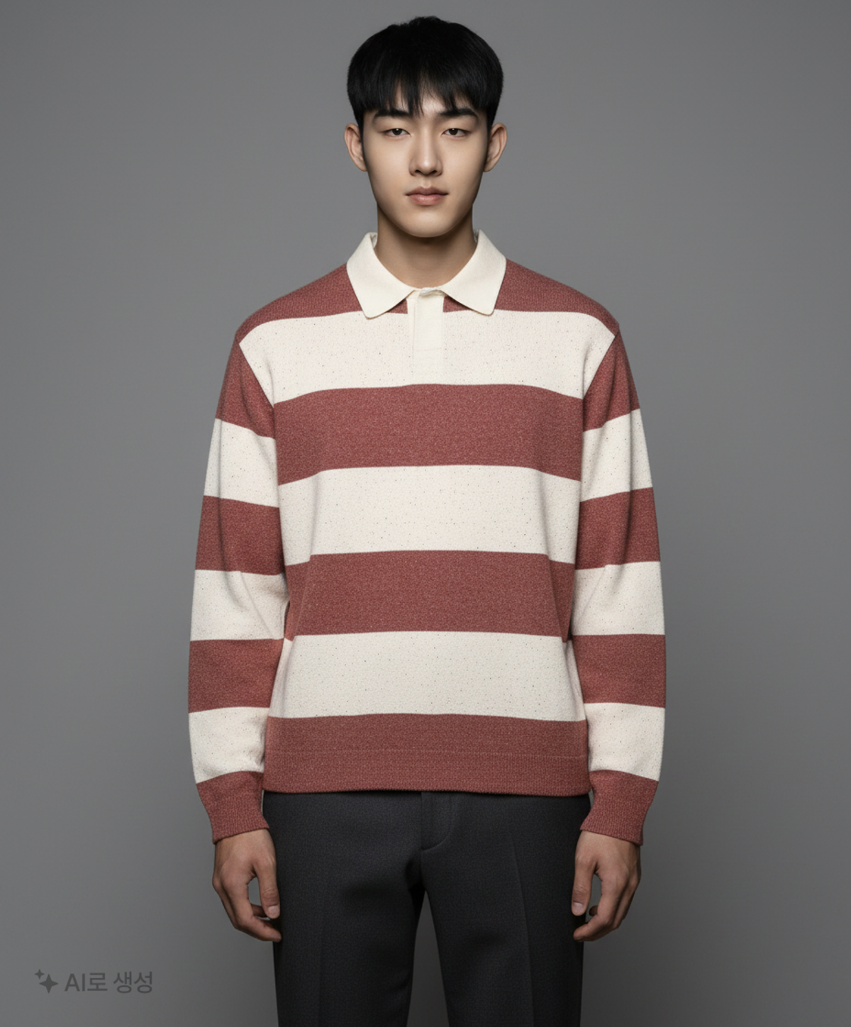 커스텀멜로우(CUSTOMELLOW) bold stripe collar sweater CWWAS24202REX 100