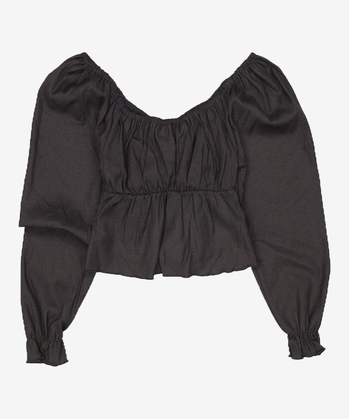 큐리티(CURETTY) C METALLIC SHIRRING BLOUSE_BLACK S