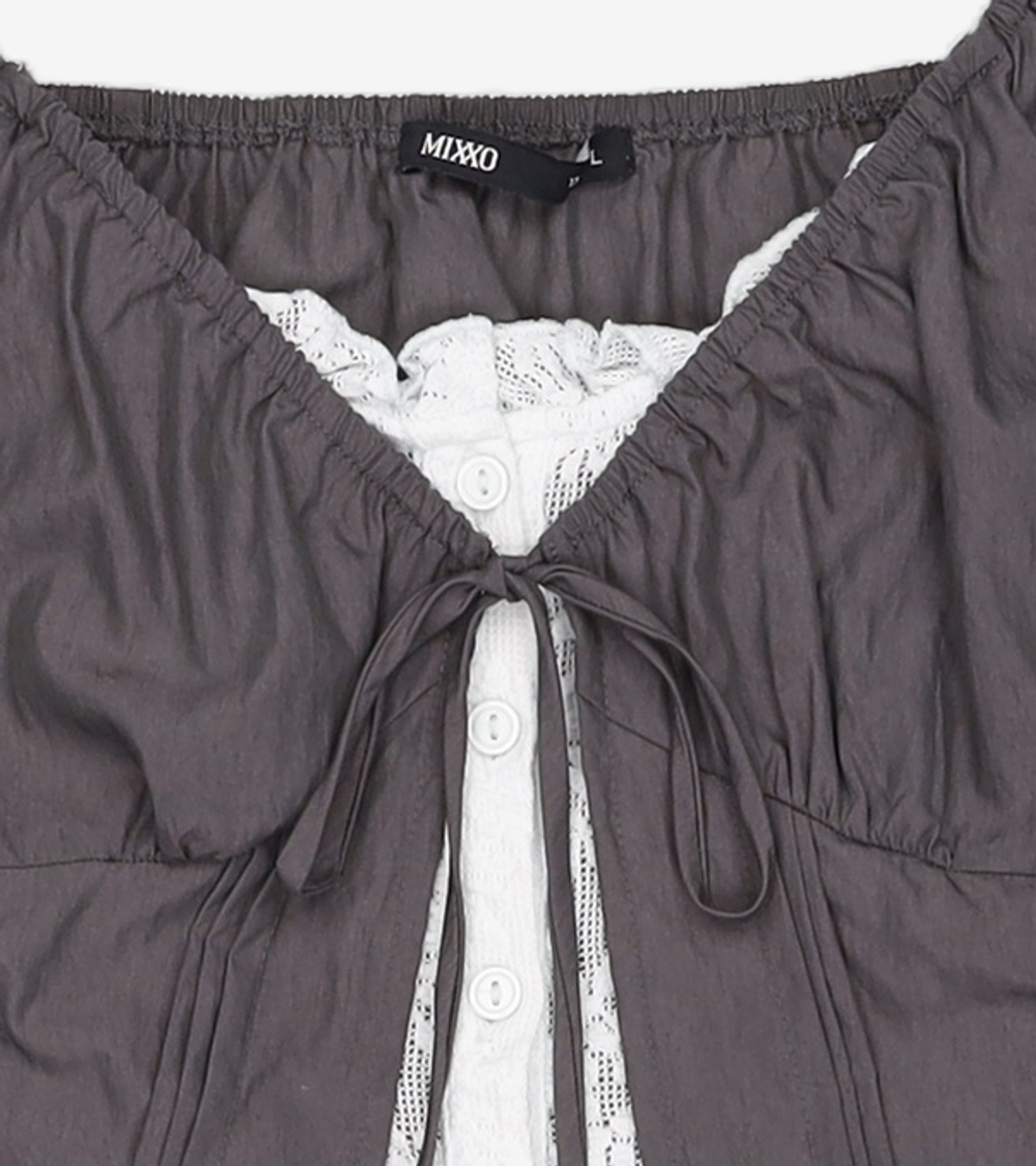 미쏘(MIXXO) 배색 레이어드 블라우스_MIWBWG609G L