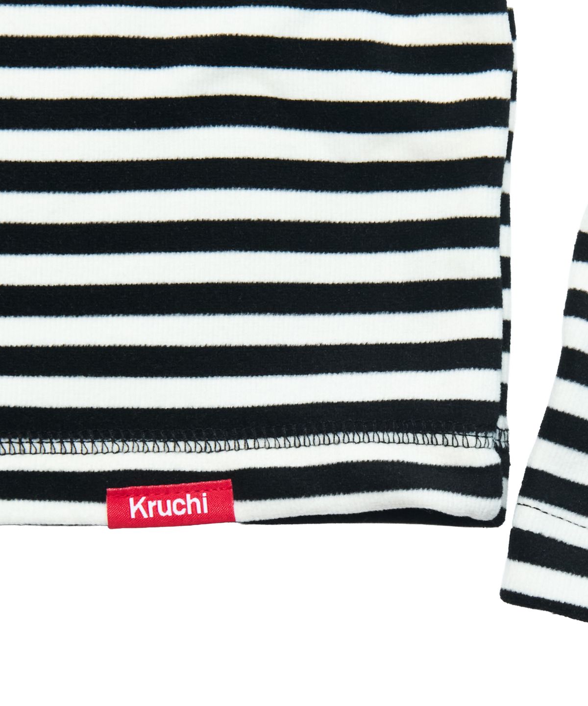 크루치(KRUCHI) STRIPE HALF ZIP UP (BLACK) WOMENS