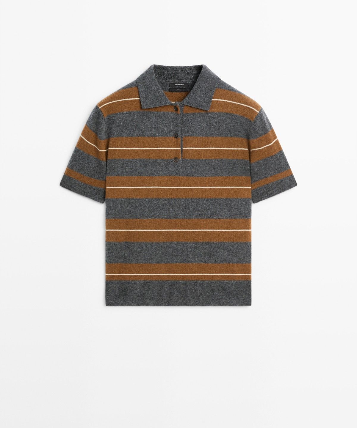마시모두띠(MASSIMO DUTTI) 스트라이프 울 니트 폴로 셔츠