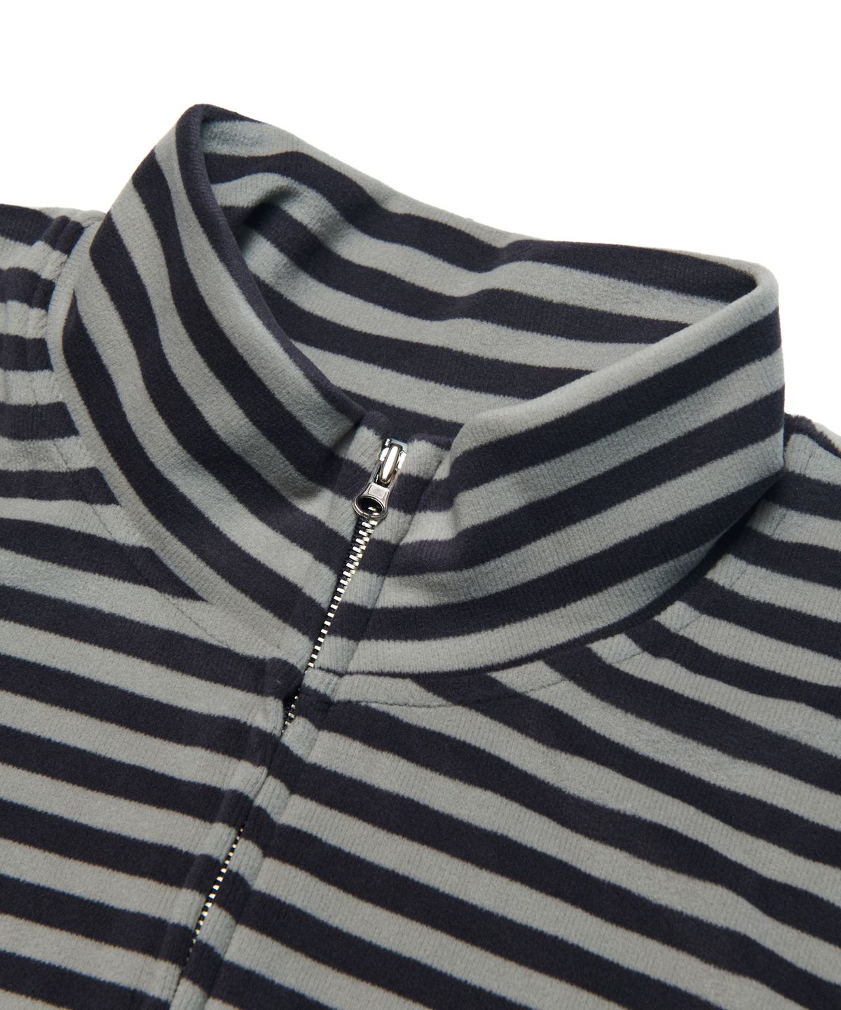크루치(KRUCHI) STRIPE HALF ZIP UP (GREY) WOMENS