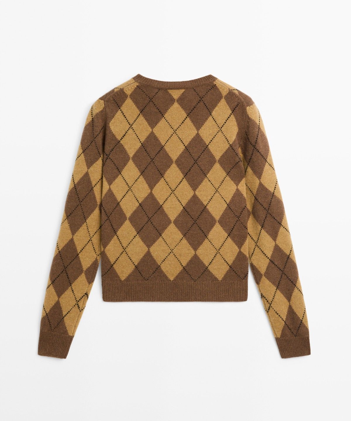 마시모두띠(MASSIMO DUTTI) 100% 울 아가일 니트 스웨터