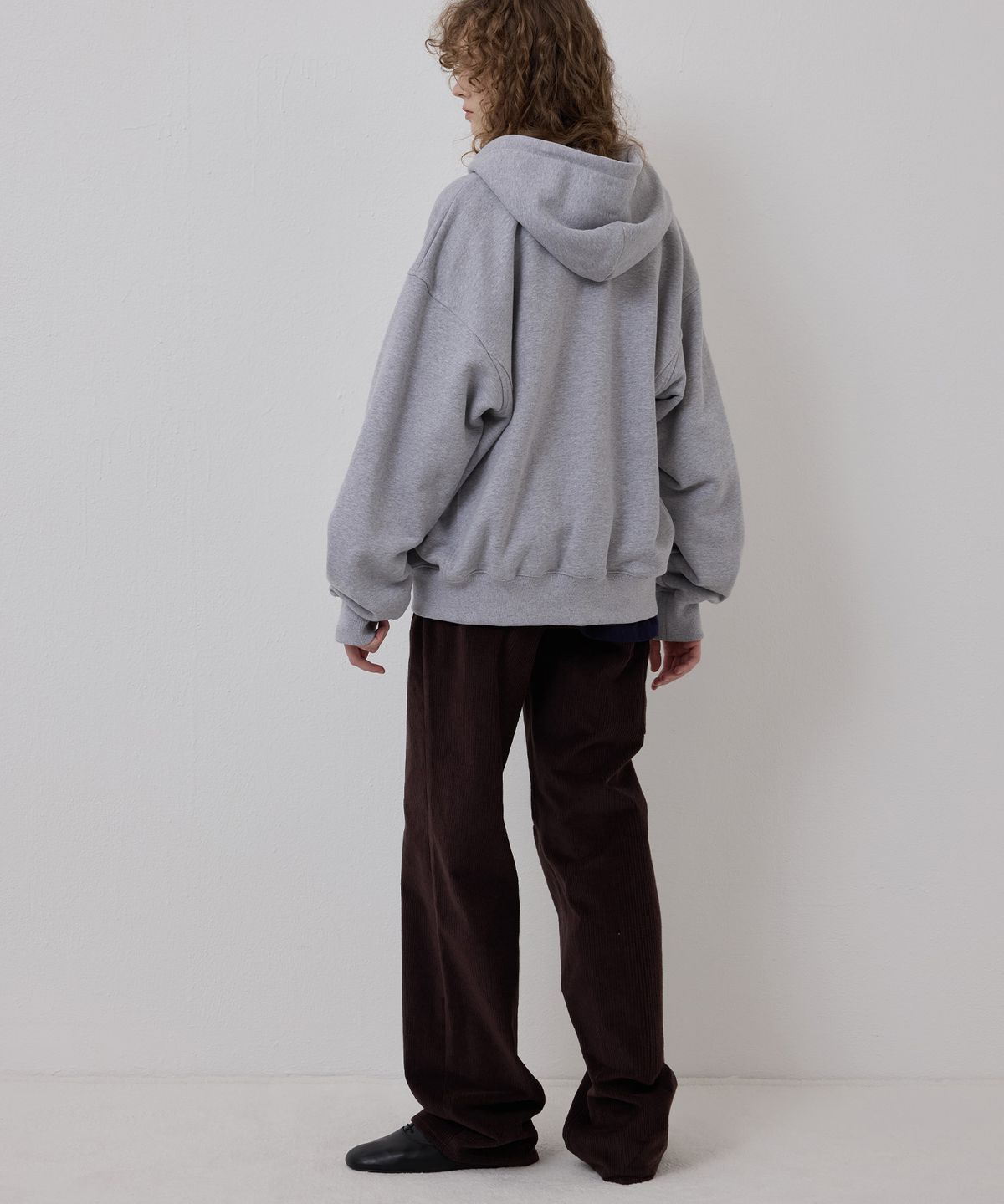 노앙(NOHANT) [기모] LONELY/LOVELY FLUFF HOODIE ZIP-UP GRAY RED