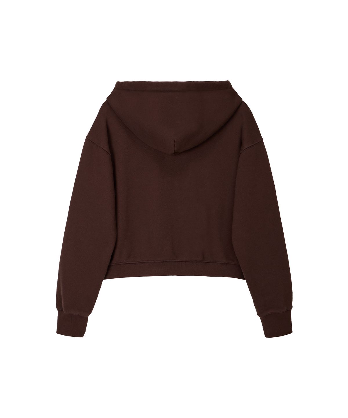 노앙(NOHANT) LONELY/LOVELY CROP HOODIE ZIP-UP BROWN
