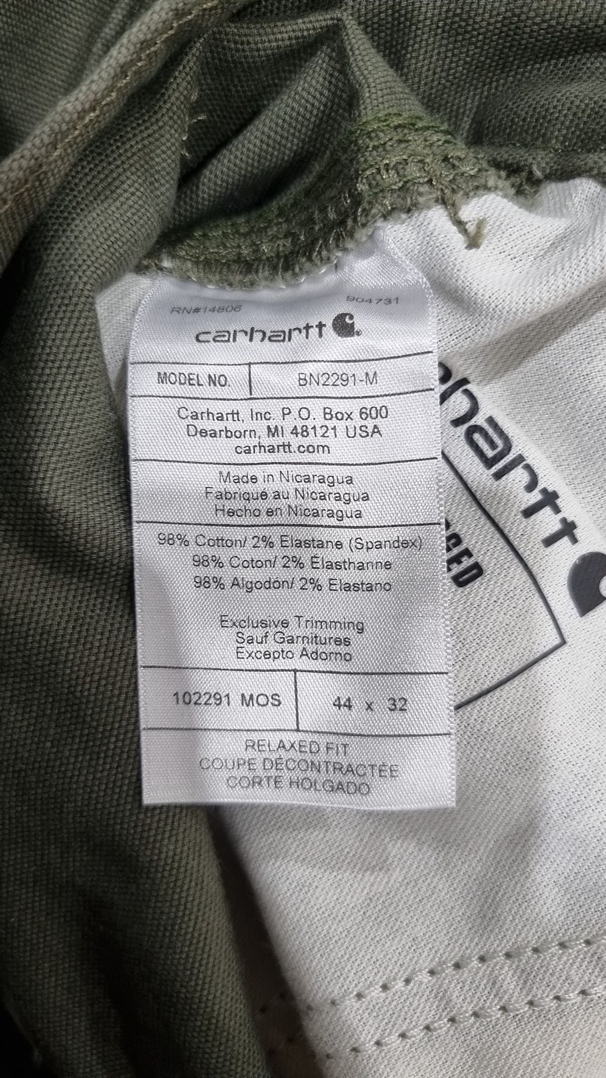칼하트(CARHARTT) 코튼 팬츠 44