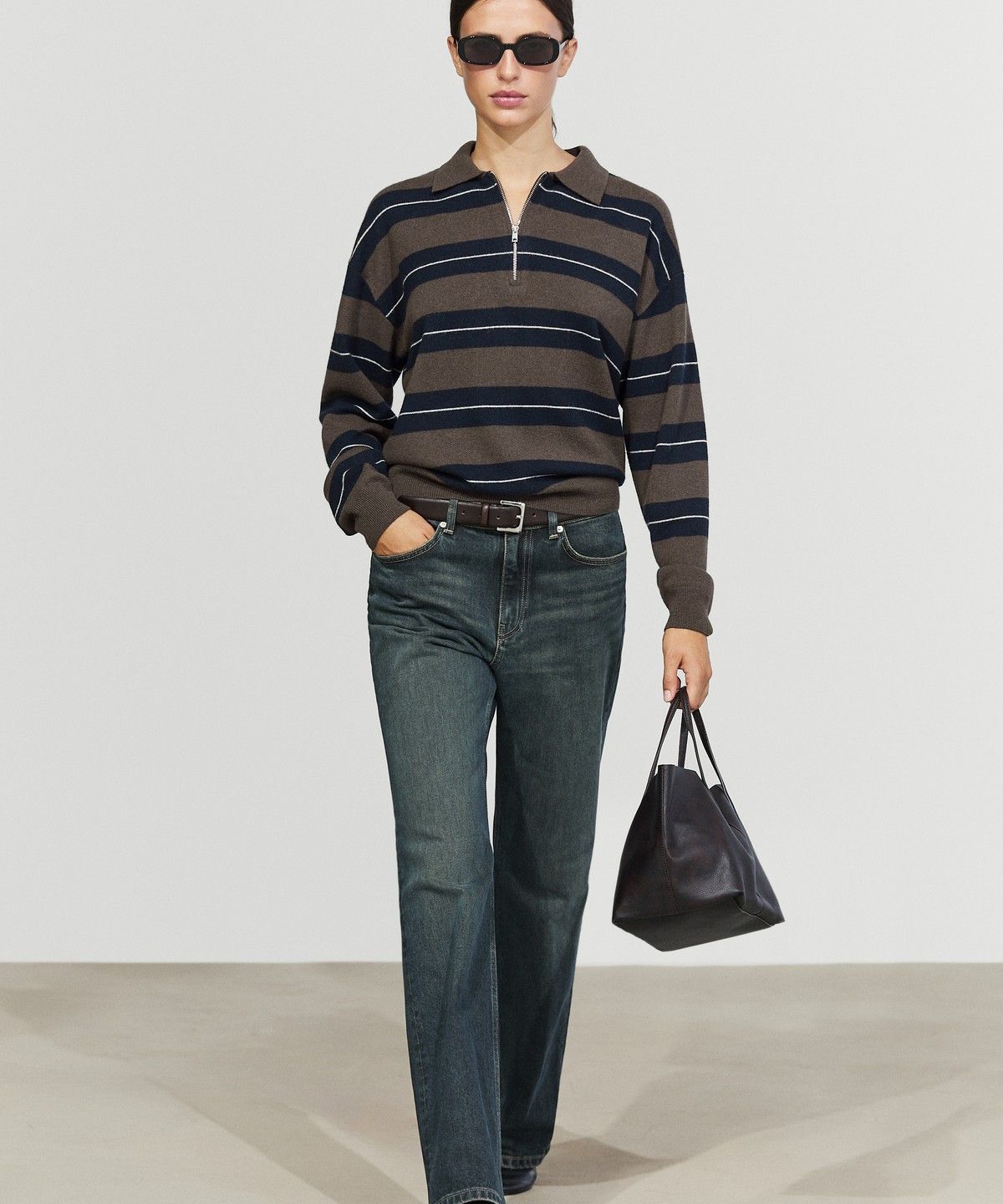 마시모두띠(MASSIMO DUTTI) 지퍼 울 폴로 스웨터