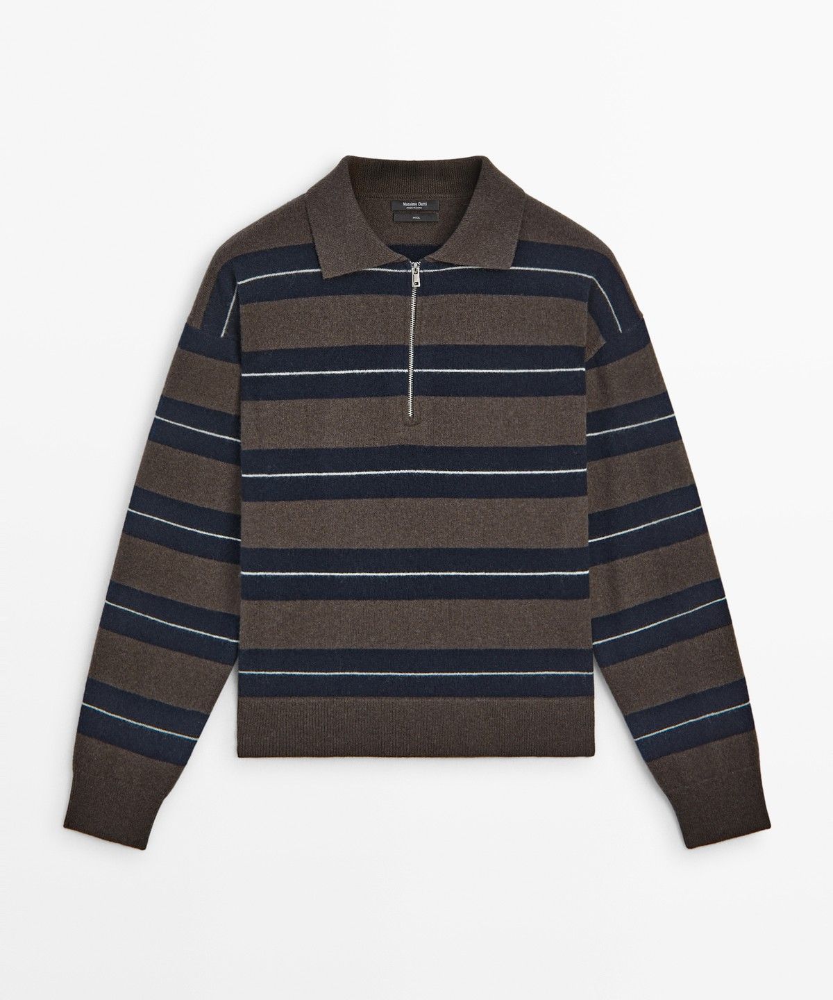 마시모두띠(MASSIMO DUTTI) 지퍼 울 폴로 스웨터