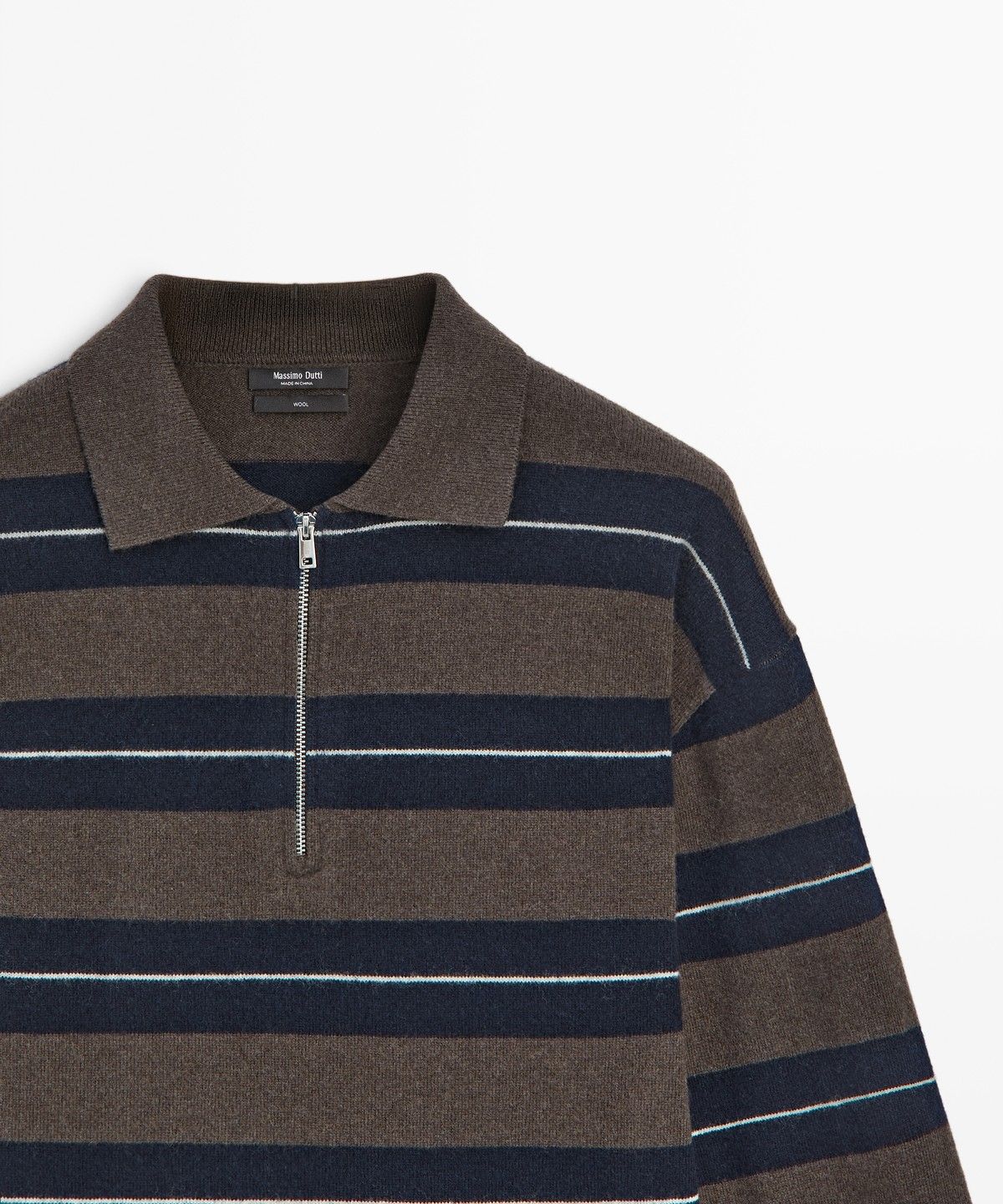 마시모두띠(MASSIMO DUTTI) 지퍼 울 폴로 스웨터